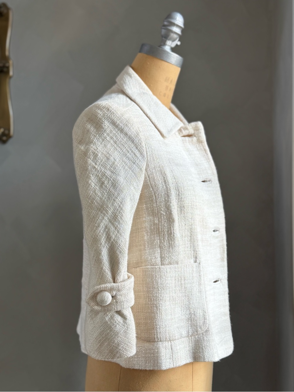 J. Crew Cream Tweed Blazer Jacket
